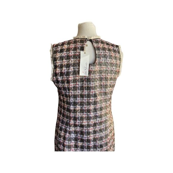 Iren Klairie Womens Metallic Multi color Sleeveless Tweed Shift Dress Size 40 - Picture 10 of 11